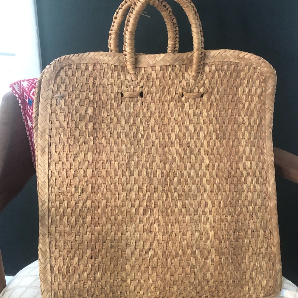 Chapeau De Paille Vintage Acapulco Type Fedora - Beige - épée Et Palmiers